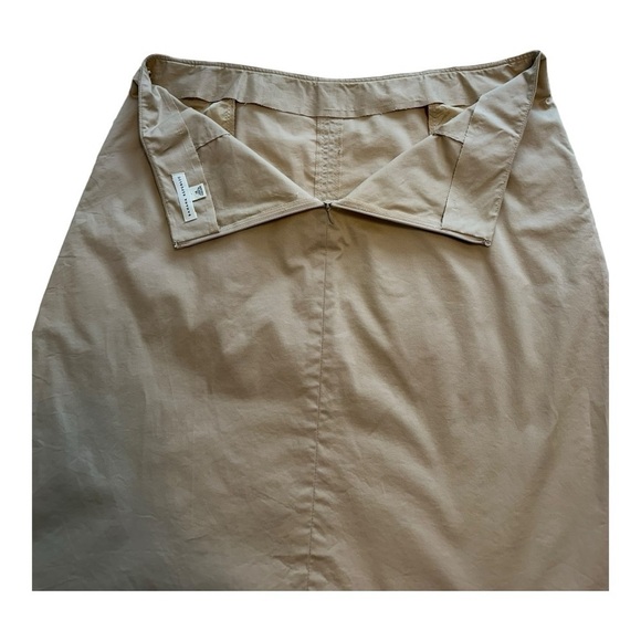 Banana Republic Flat Front A-Line Skirt Midi High Rise Slash Pockets Size 14 - Picture 4 of 9